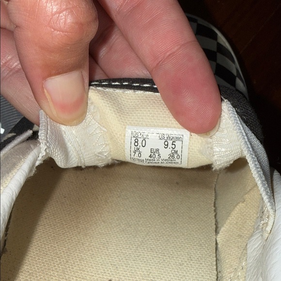 Vans Slip-On Checkerboard Sneakers - W9.5, M8 - Picture 5 of 5